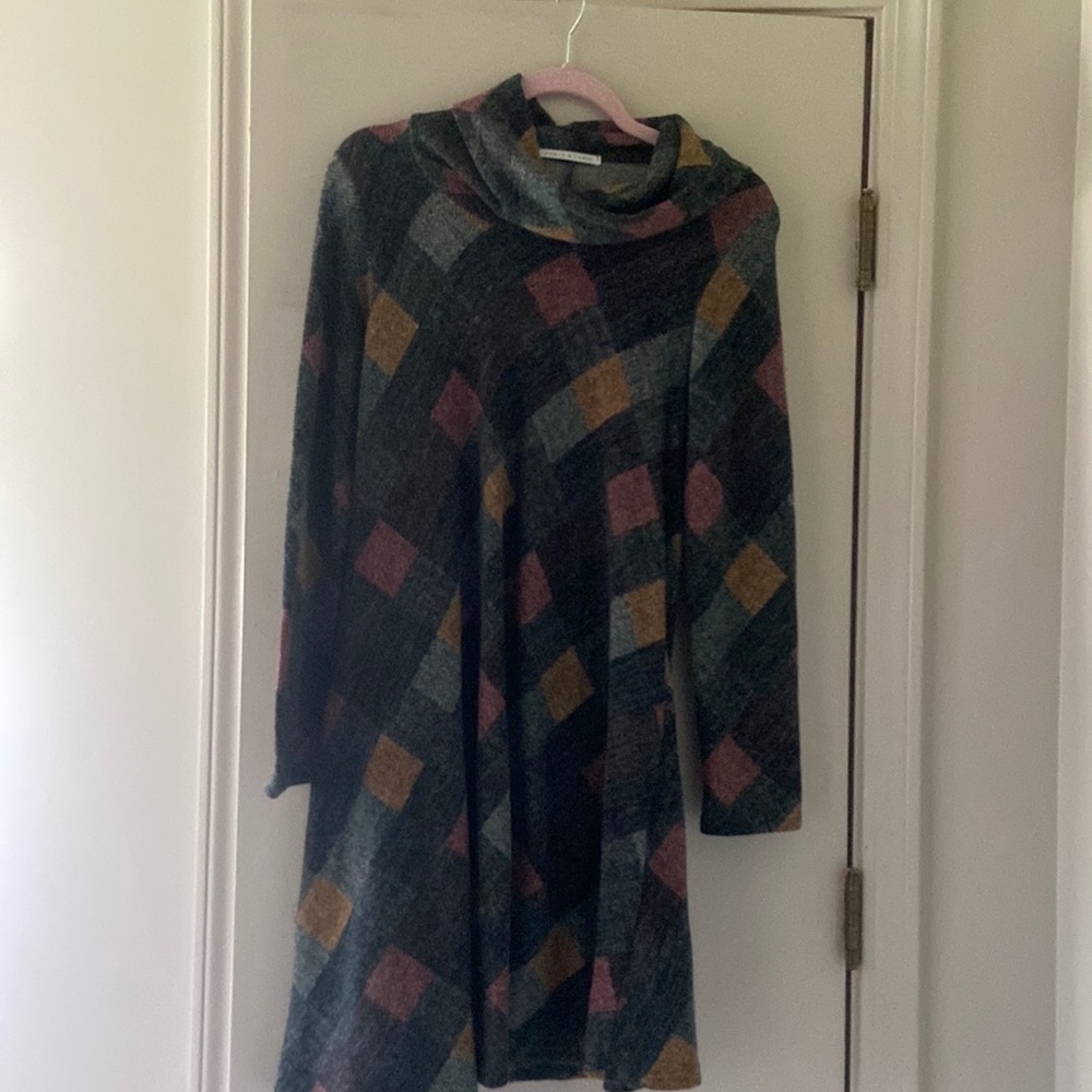 Turtle neck sweater dress